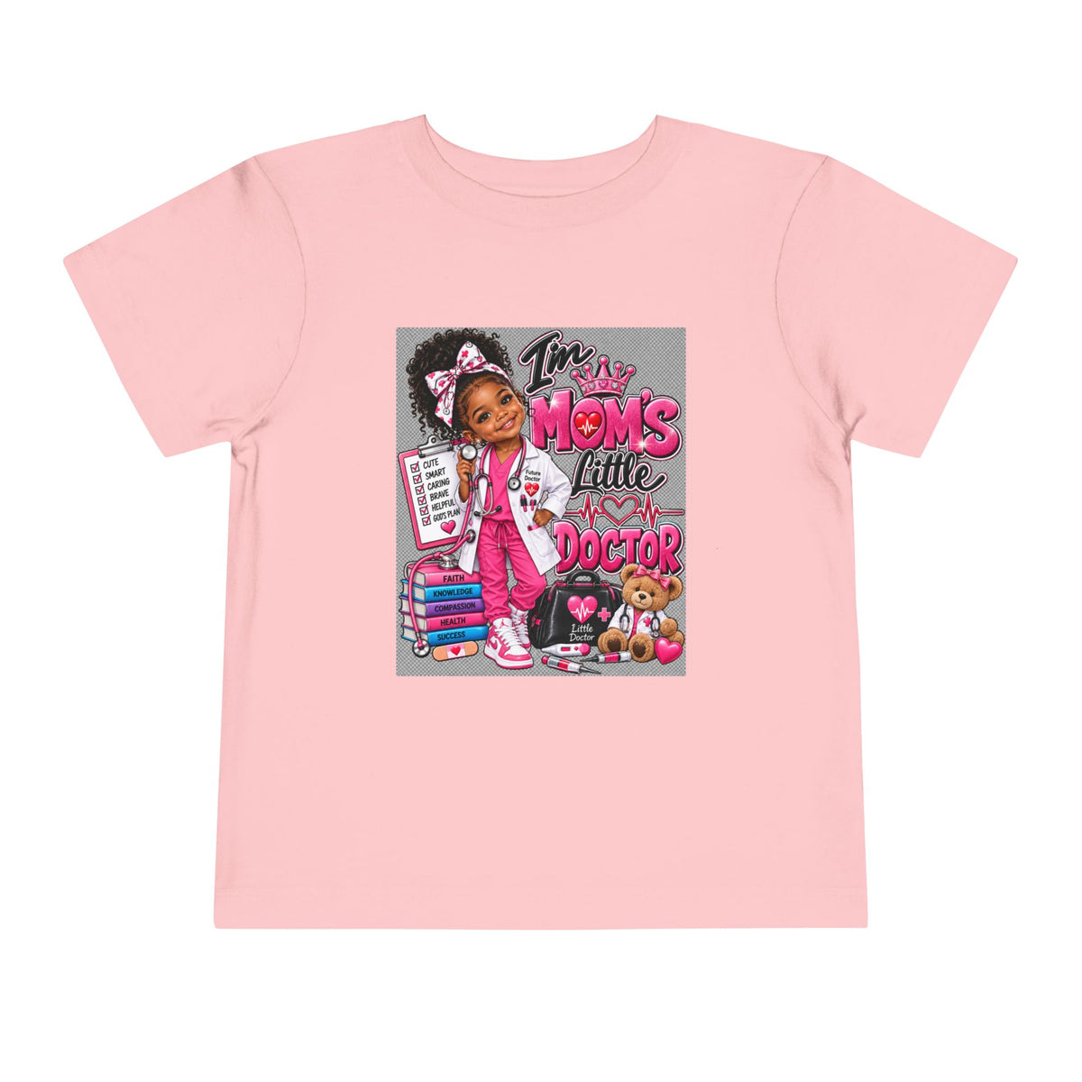 Toddler Tee - "I'm Mom's Little Doctor" Cute Kids Medical Play Graphic Shirt
