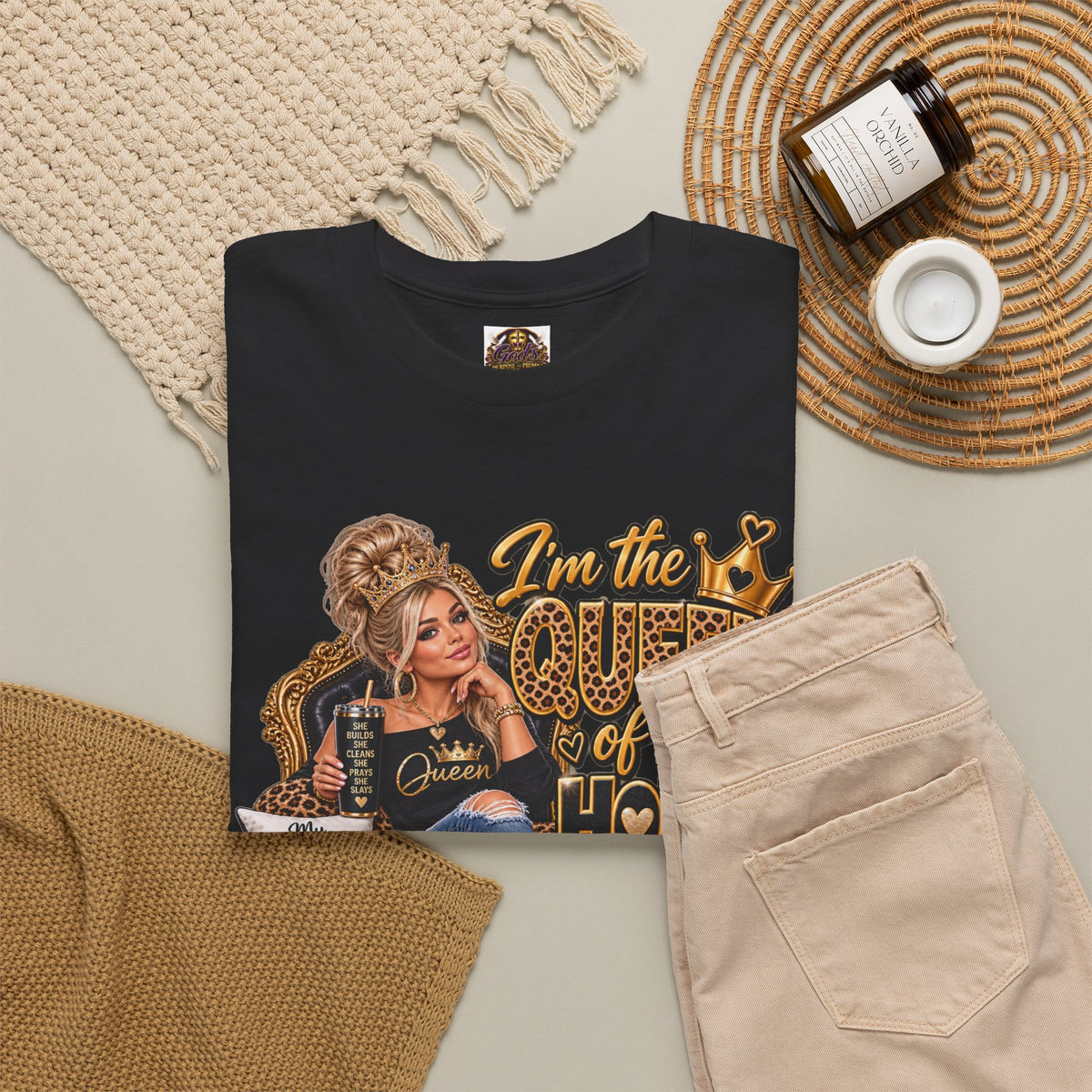 Queen of My House T-Shirt — Funny Leopard Mom Tee