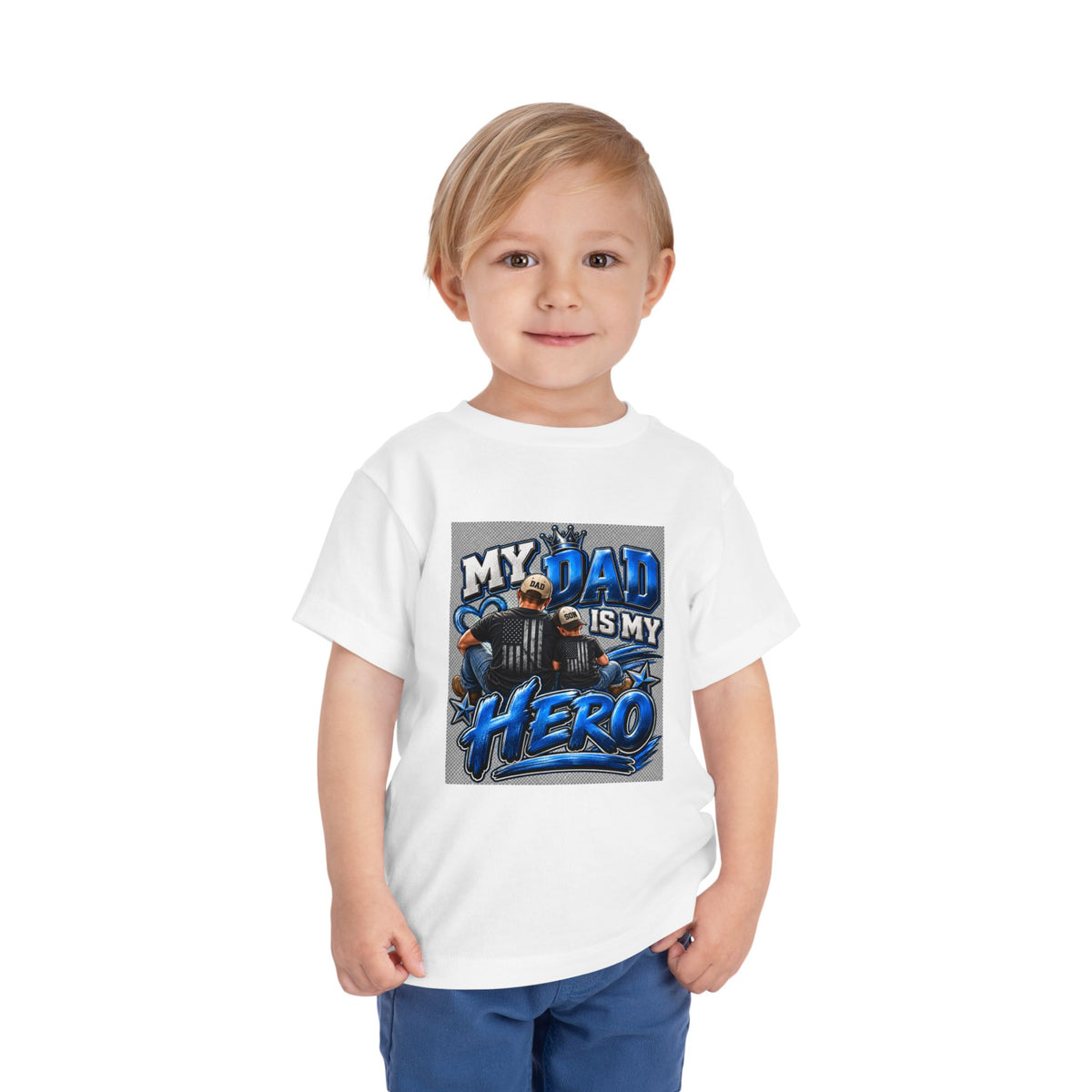 Toddler Tee — "My Dad Is My Hero" Firefighter Design