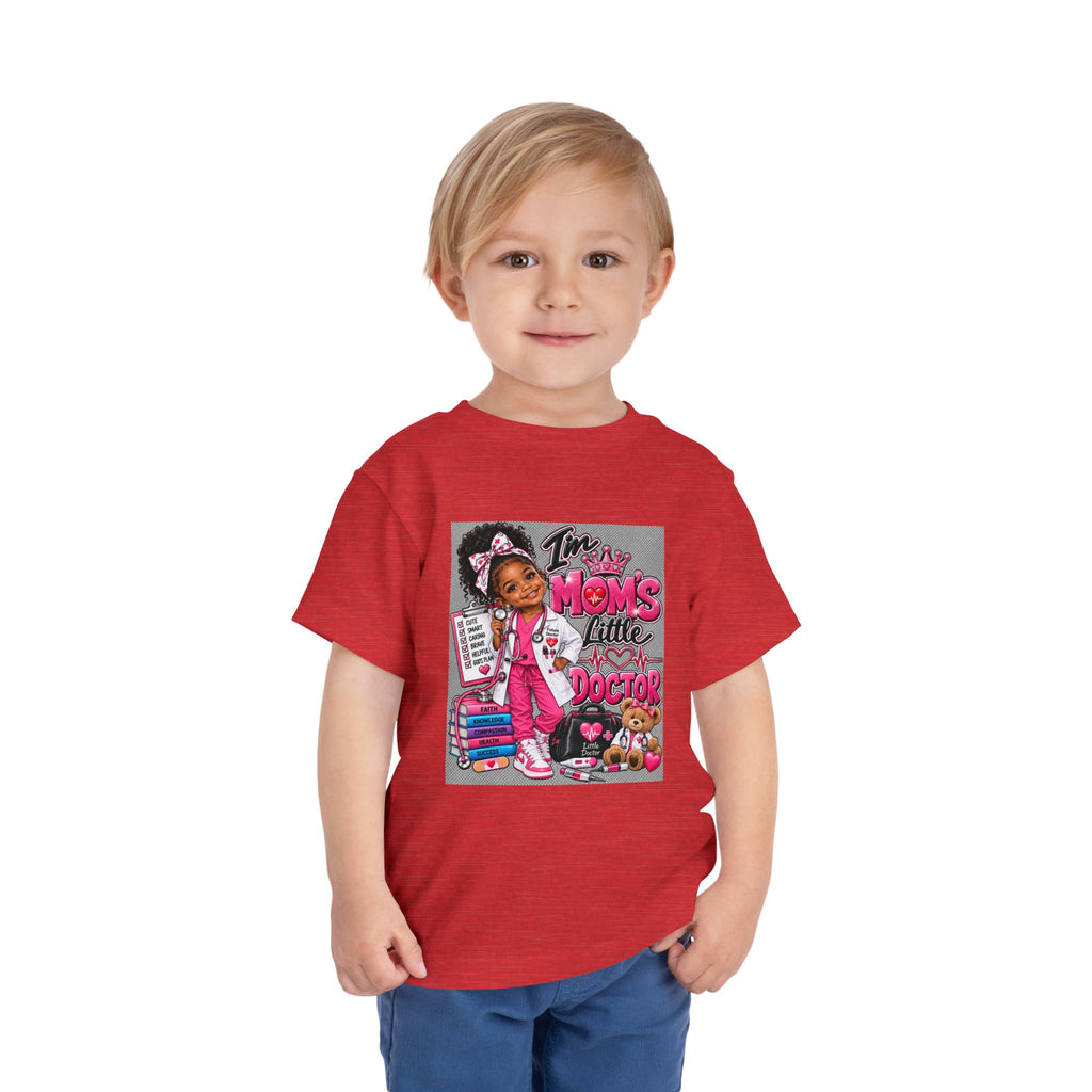 Toddler Tee - "I'm Mom's Little Doctor" Cute Kids Medical Play Graphic Shirt