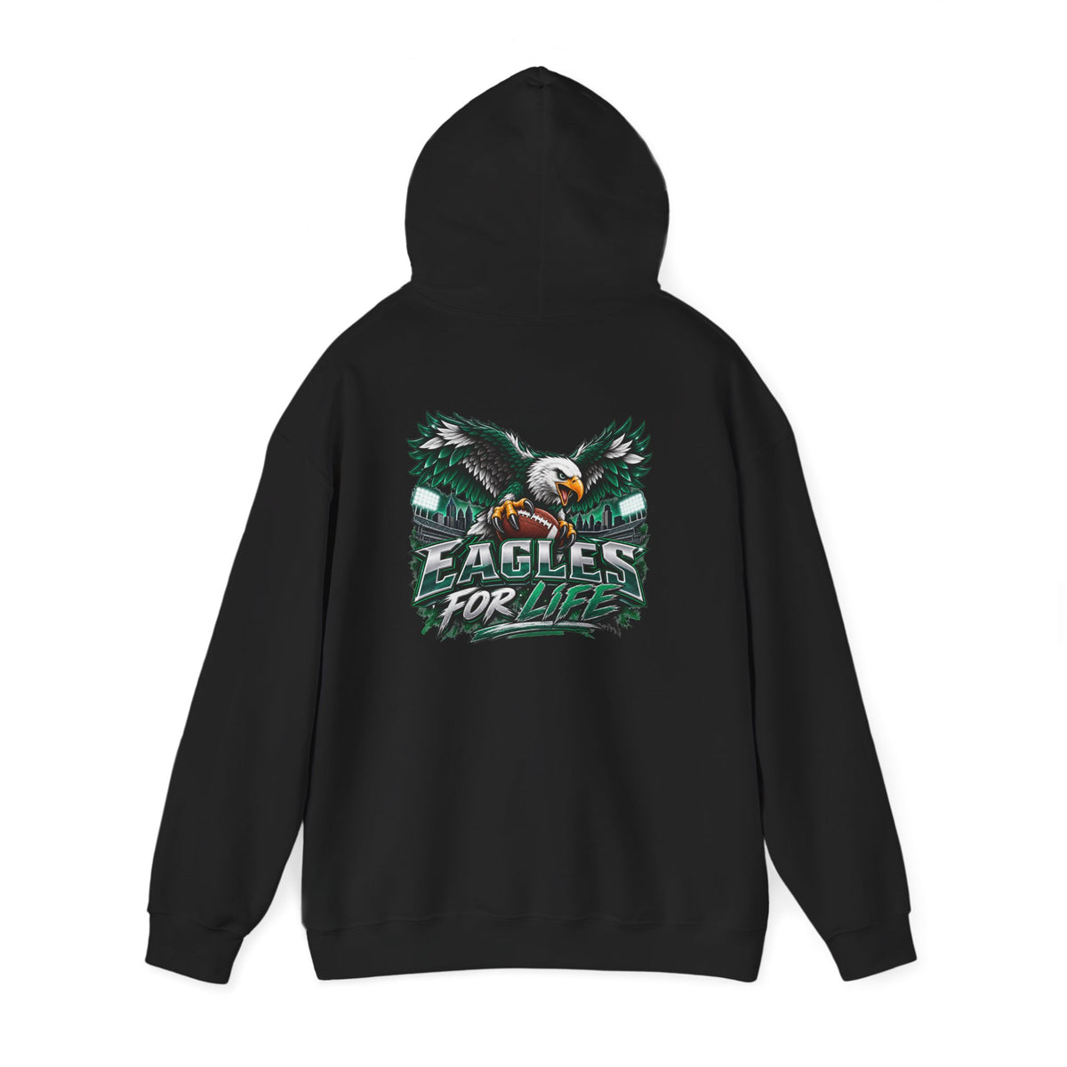 Eagles For Life Hoodie — Bold Eagle Graphic Football Fan Pullover