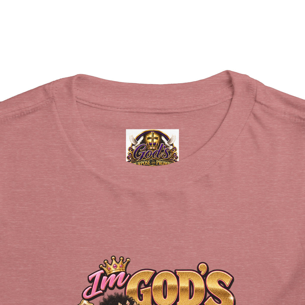 Toddler Tee — "I'm God's Little Queen" Cute Pink Princess Graphic