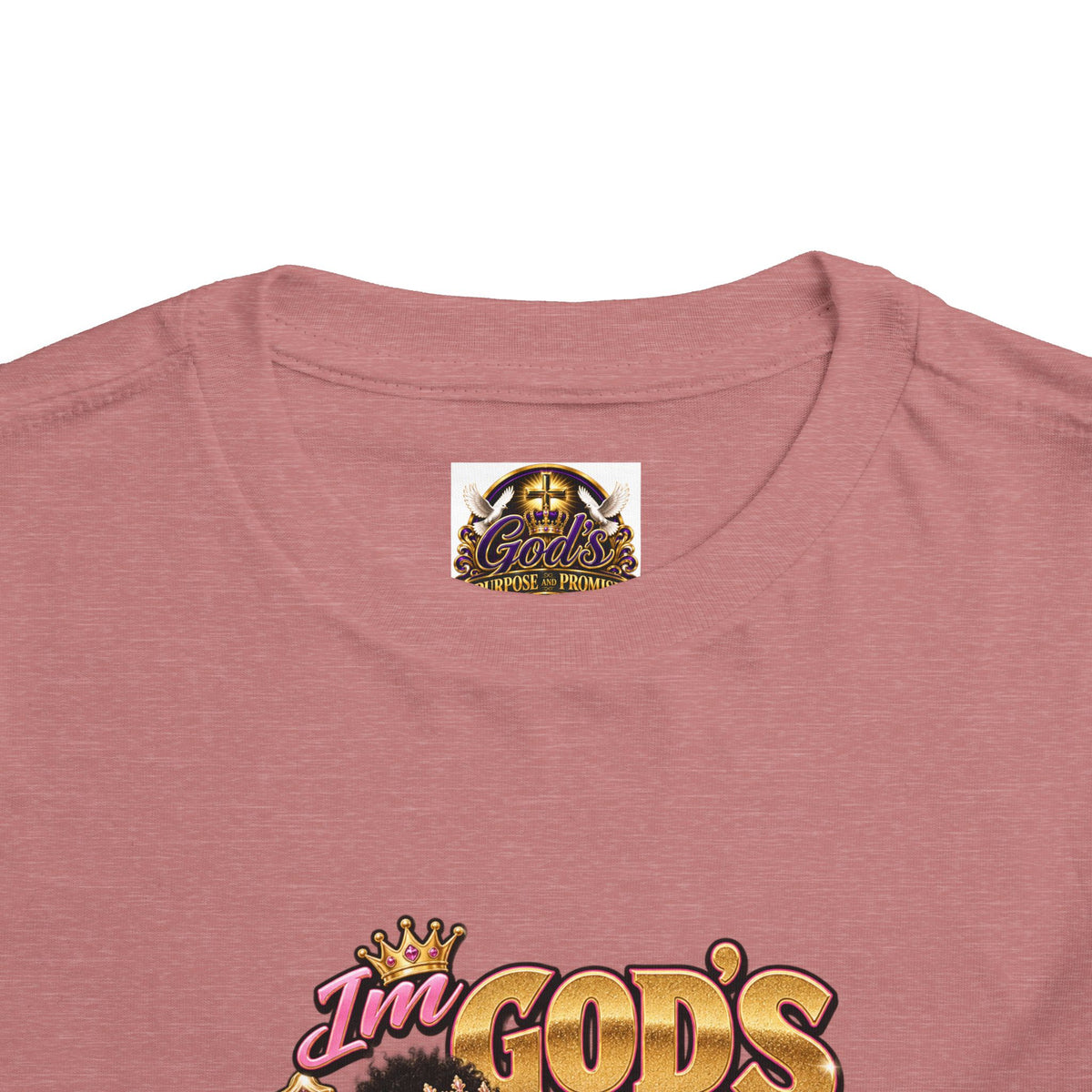 Toddler Tee — "I'm God's Little Queen" Cute Pink Princess Graphic