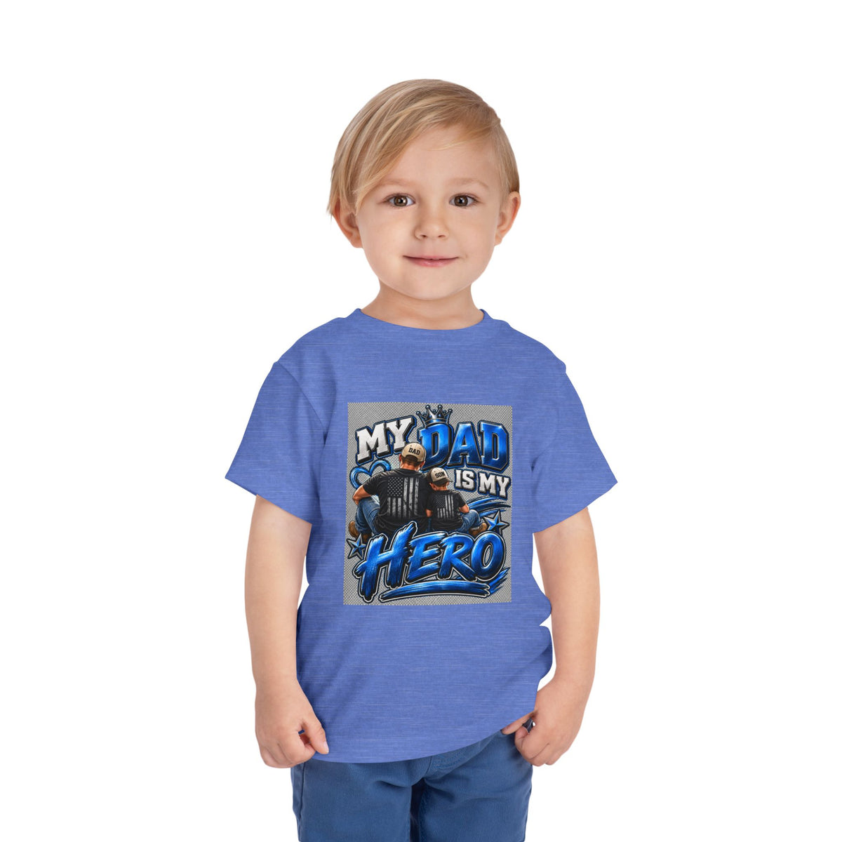 Toddler Tee — "My Dad Is My Hero" Firefighter Design