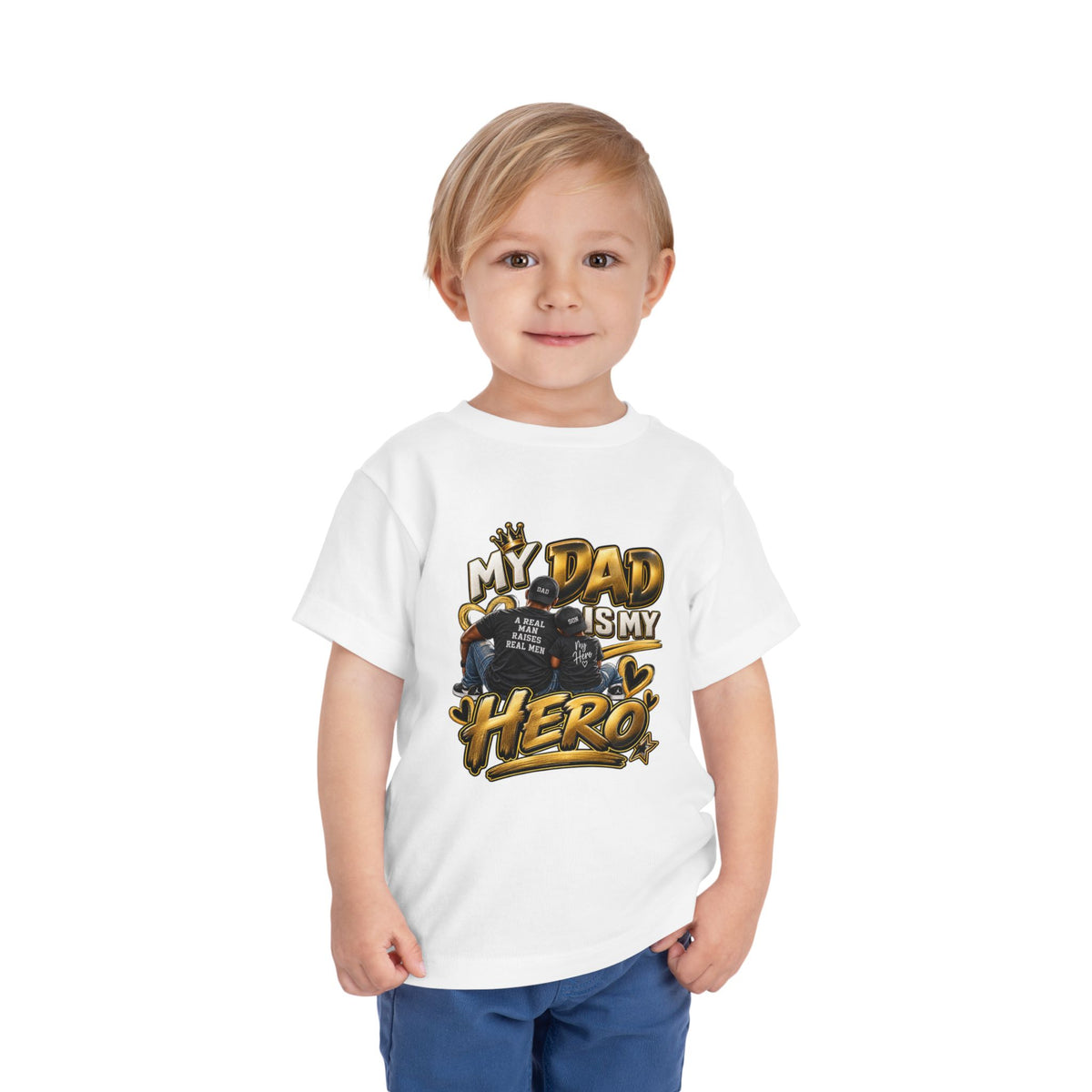 Toddler Tee — "My Dad Is My Hero" Firefighter Design