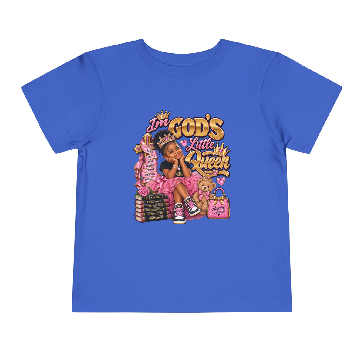 Toddler Tee — "I'm God's Little Queen" Cute Pink Princess Graphic